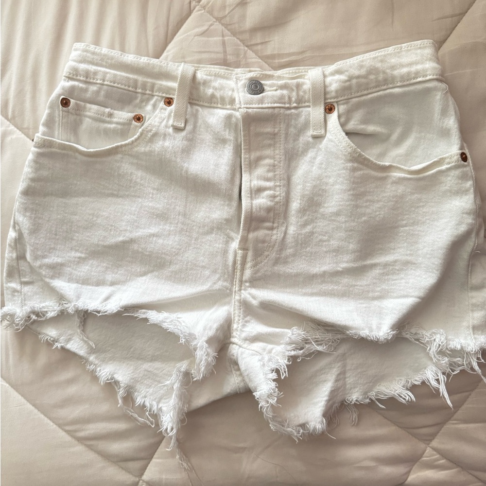 White 501 Women Shorts